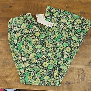Zara Green and Yellow Floral Pants